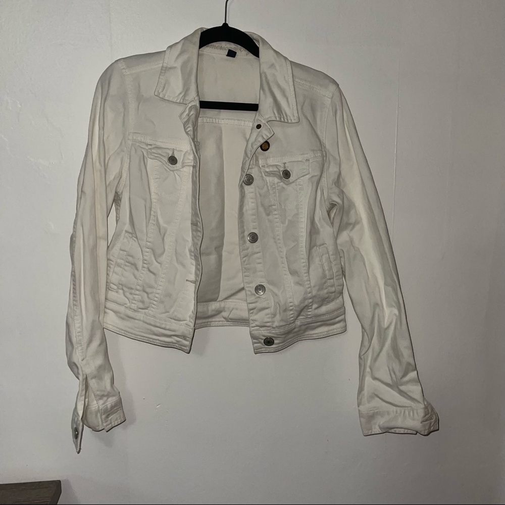 American Eagle White Jean Jacket